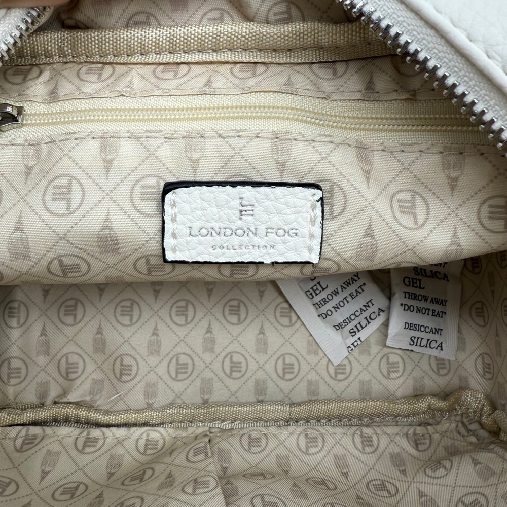 London Fog Jane Camera Crossbody Bag White Faux Leather Adjustable Strap NWT - Picture 8 of 11